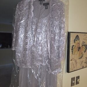 Jessica Howard Lavender Lace Wedding Dress with Jacket